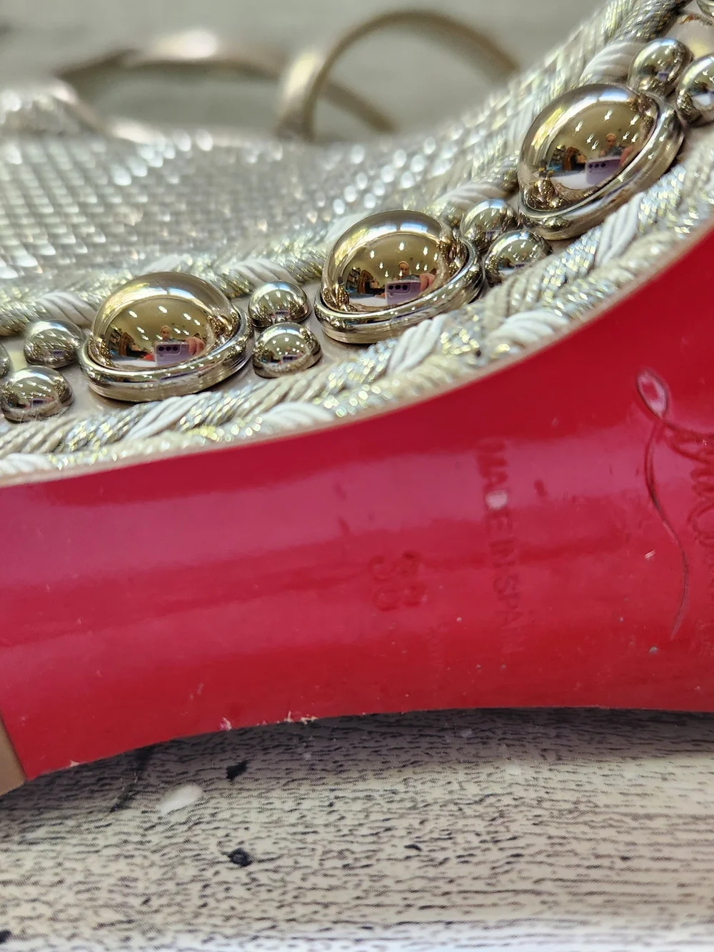 Christian Louboutin Chocazeppa 120 Glitter Diamanté Specchio Wedge Sandals